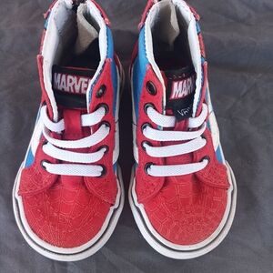 Vans Kids Red and Blue Marvel Sneakers